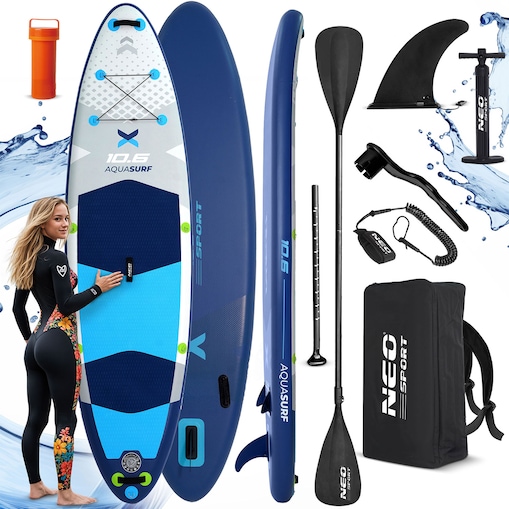 Deska SUP do pływania Neo-Sport stand up paddle Aquasurf 320cm pompowana zestaw