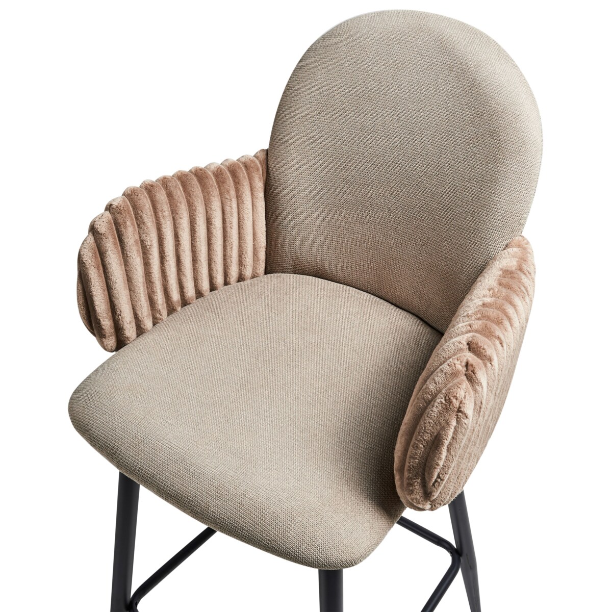 Zestaw 2 krzeseł barowych AMITY Beżowoszary