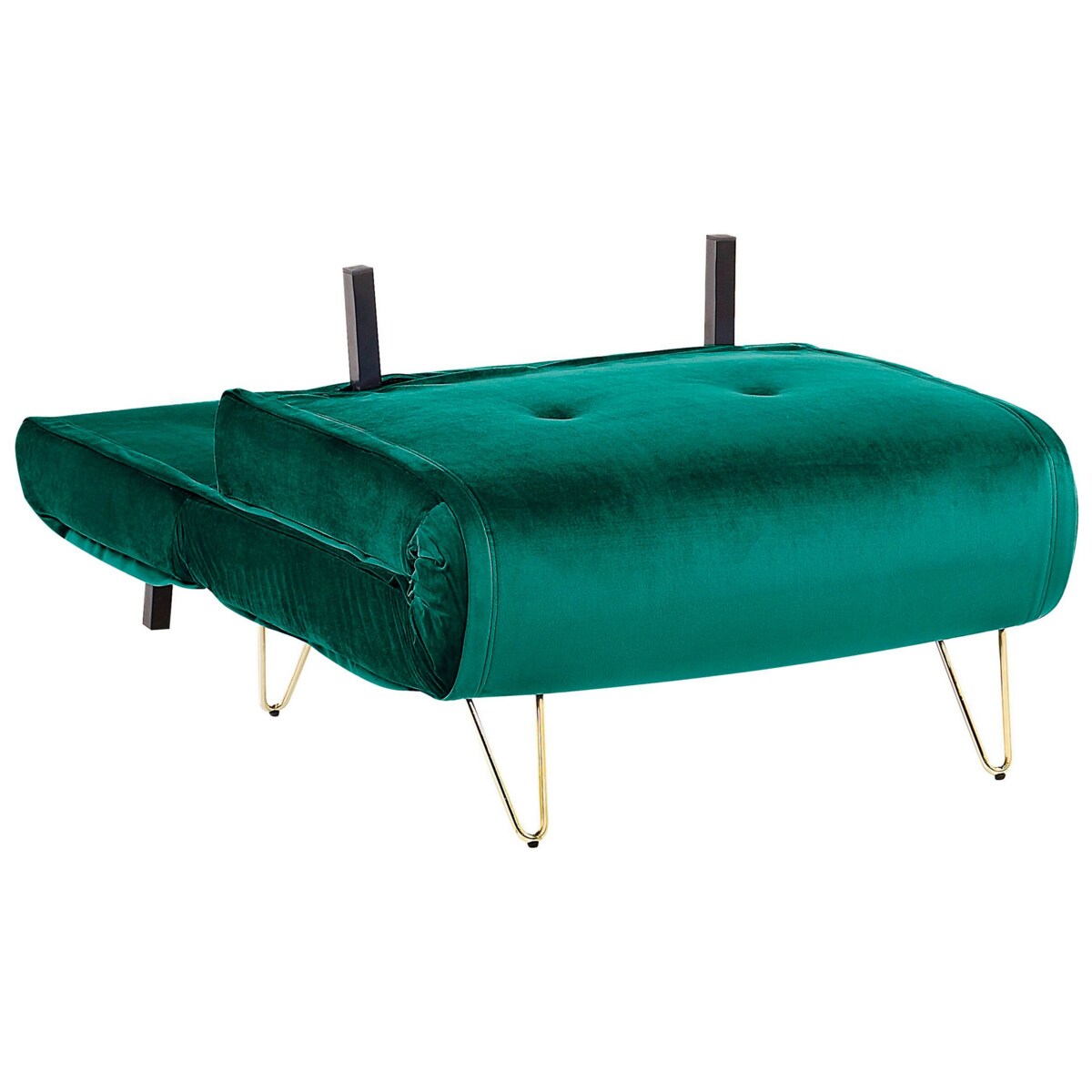 Sofa welurowa rozkładana ciemnozielona VESTFOLD