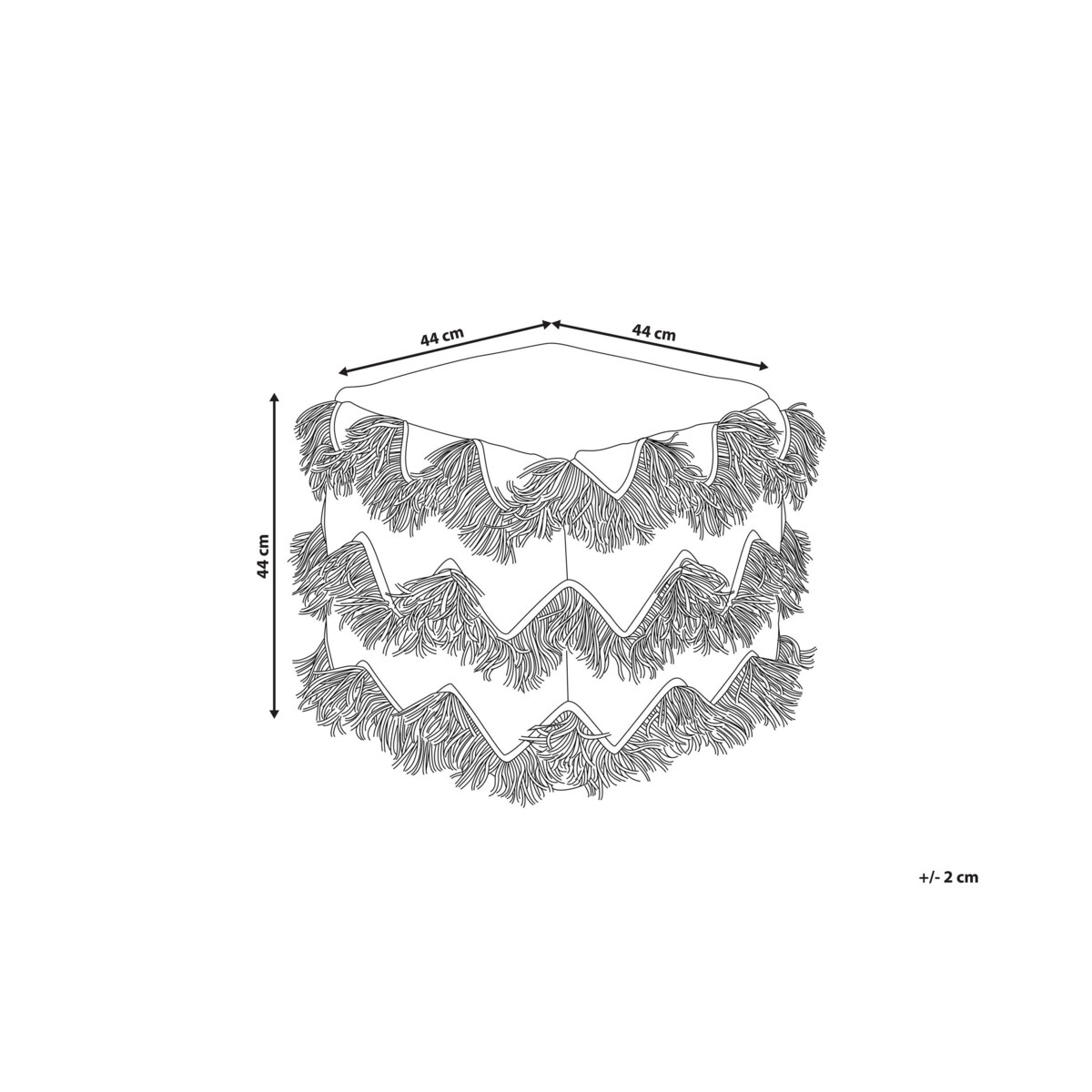 Puf 44 x 45 x 44 cm beżowy NASHIK