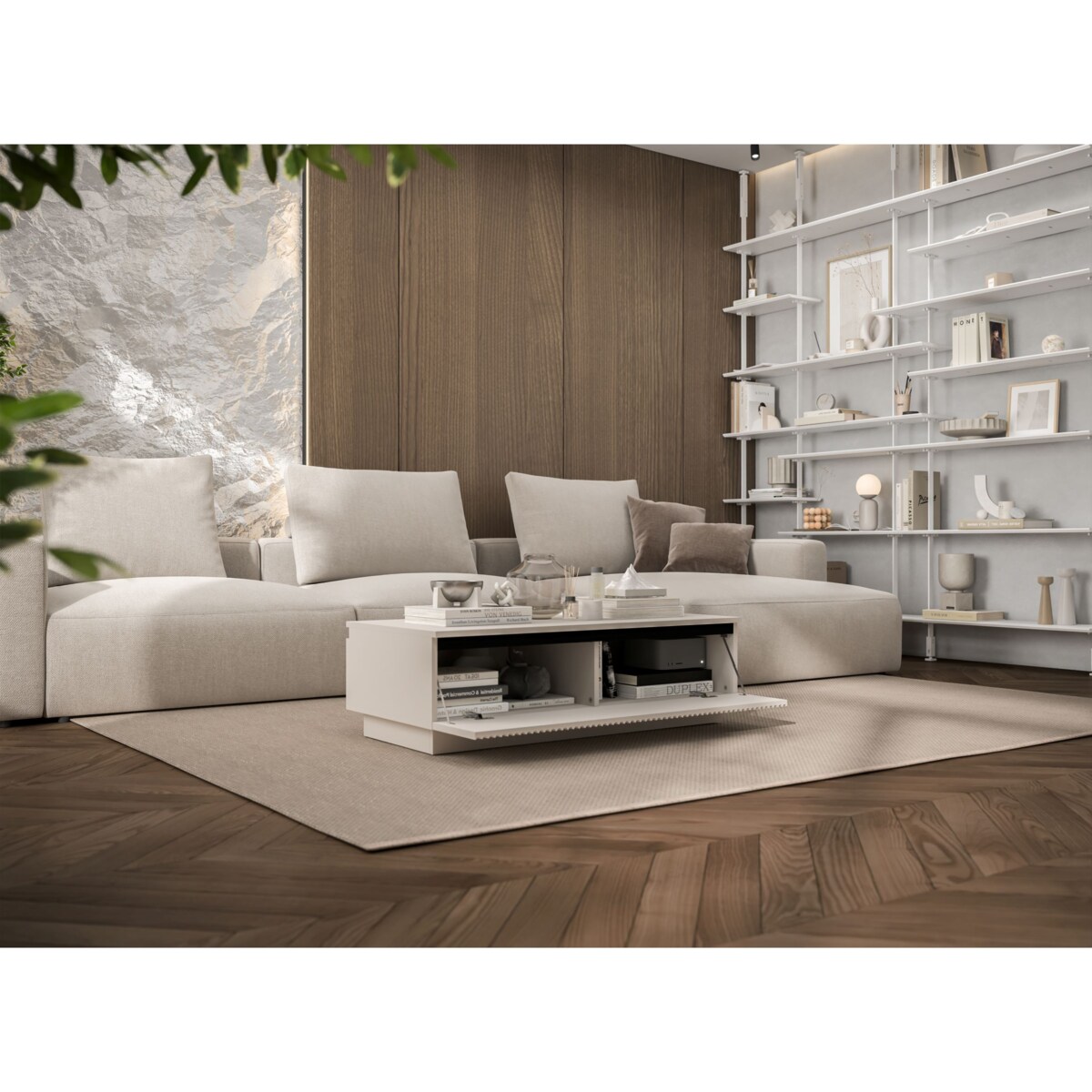 Nowoczesny Stolik kawowy Glamour prostokątny elegancka ława Kaszmir Mat 109 cm