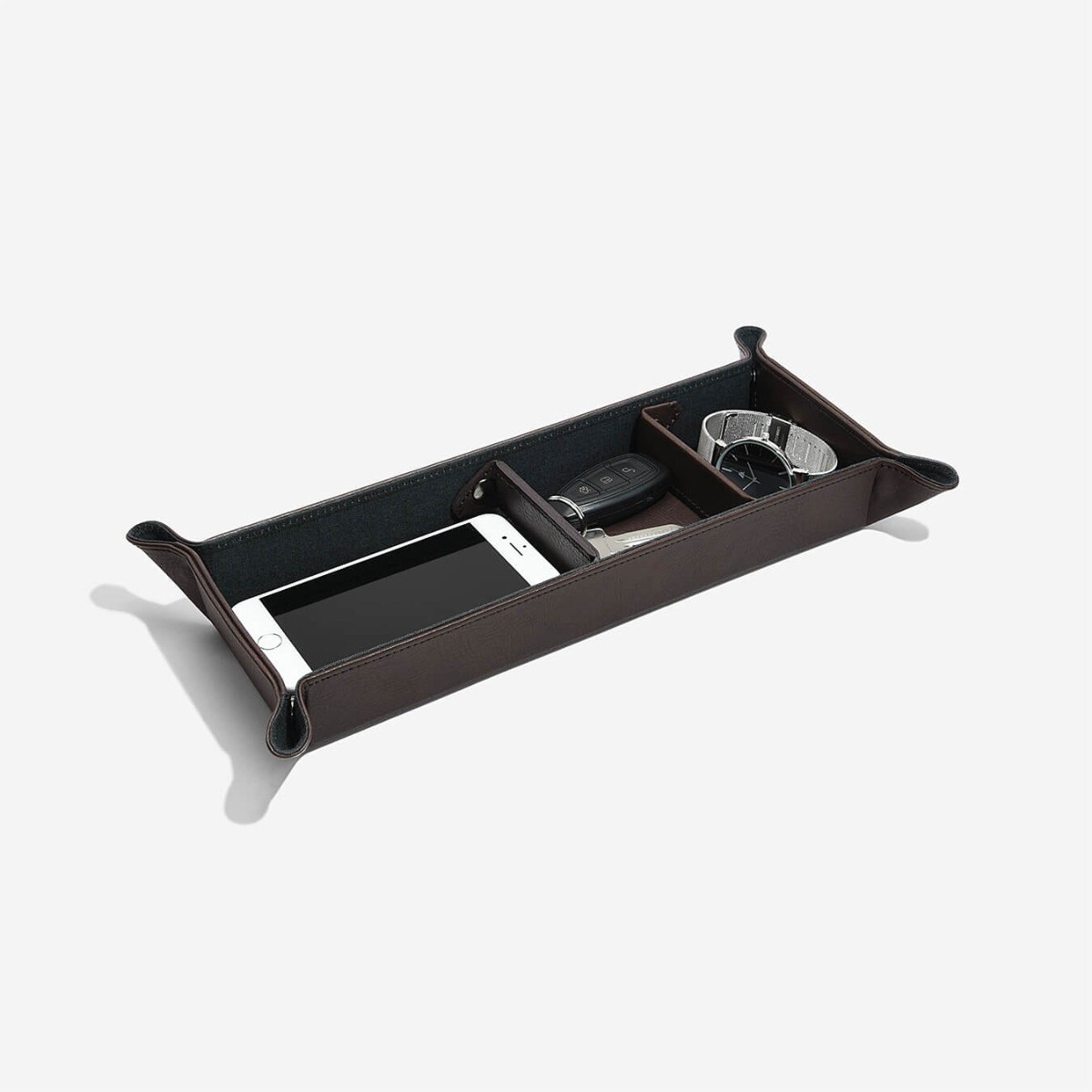 Podstawka prostokątna z przegródkami na drobiazgi Stackers brązowa