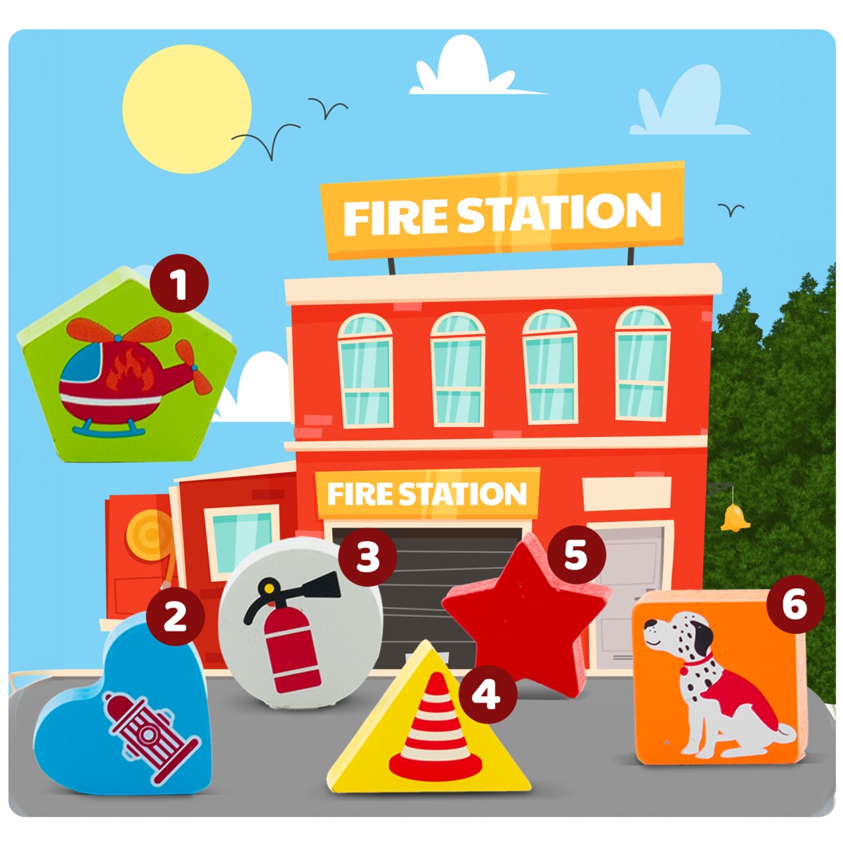 Chodzik pchacz drewniany dla dzieci straż pożarna Ricokids