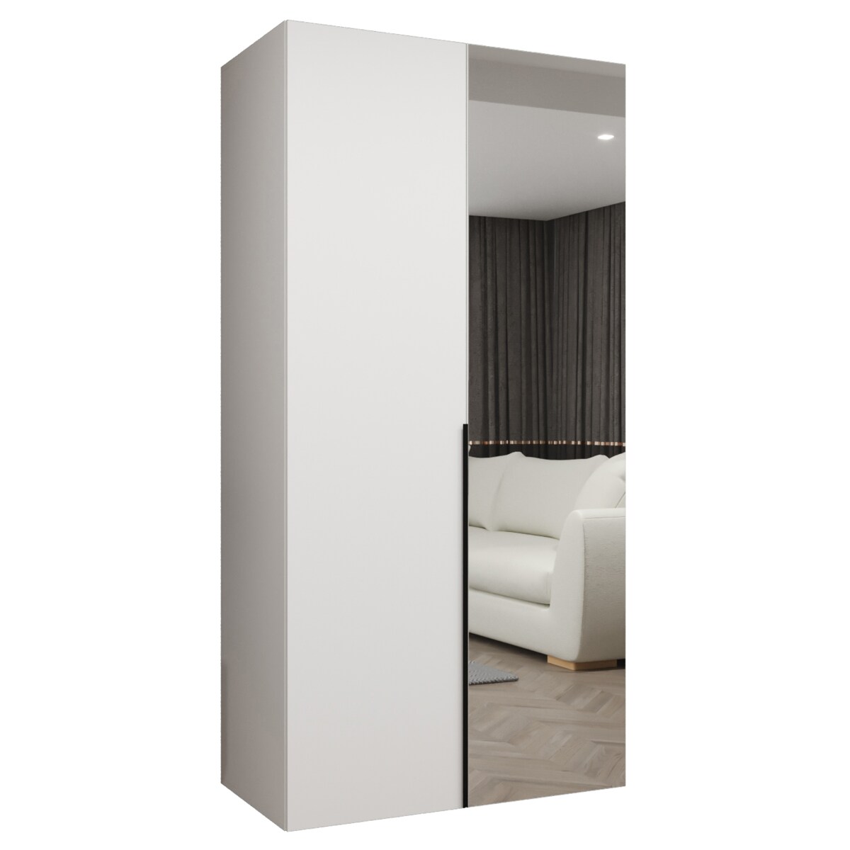 Szafa uchylna otwierana ALICANTE 2 100 wys. 202 cm Biały + u. Czarny