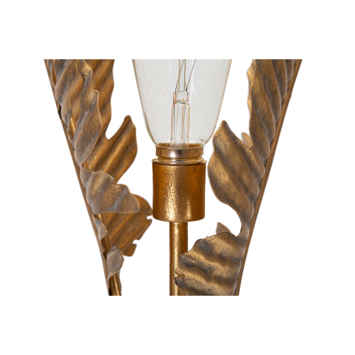Lampa stołowa Palm, kolor złoty, żelazo, 26 x 26 x 65 cm, 1 x E27, max. 40 W, motyw: palma, do salonu i sypialni, Mauro Ferretti