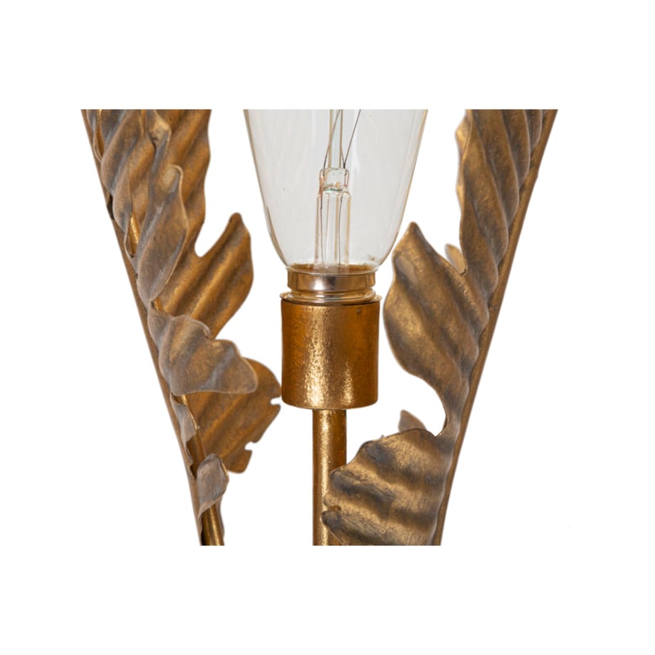 Lampa stołowa Palm, kolor złoty, żelazo, 26 x 26 x 65 cm, 1 x E27, max. 40 W, motyw: palma, do salonu i sypialni, Mauro Ferretti