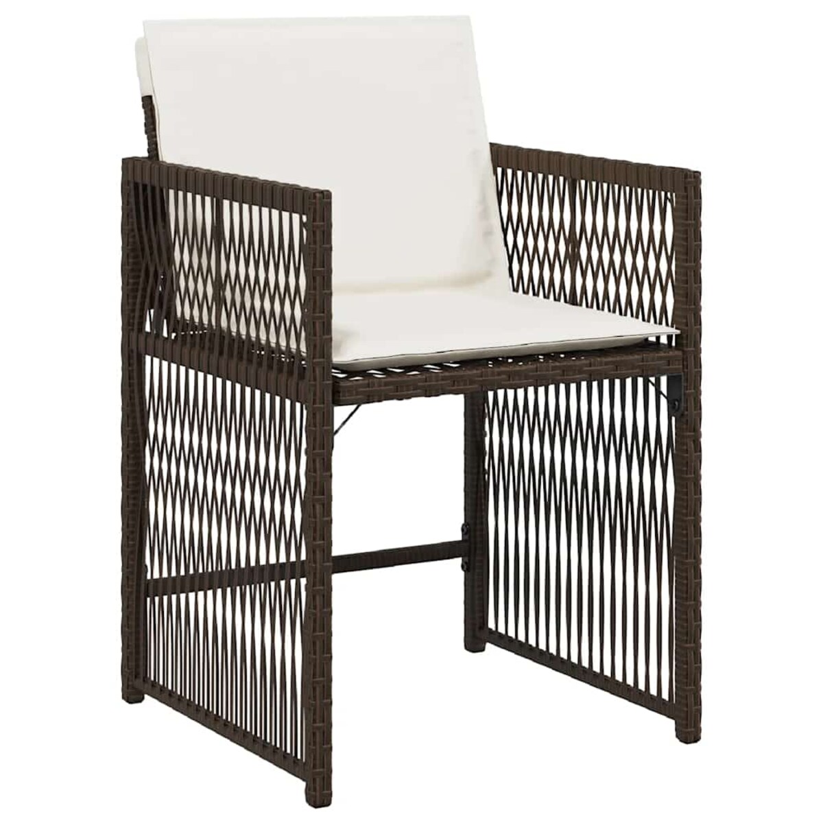 vidaXL Krzesła ogrodowe z poduszkami, 4 szt., brązowe, polirattan