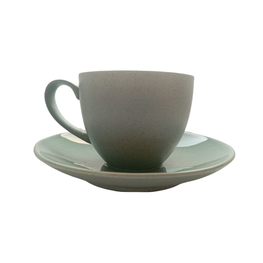 Alumina Bogucice Filiżanka ze Spodkiem 300 ml Granite mint Blue Porcelana