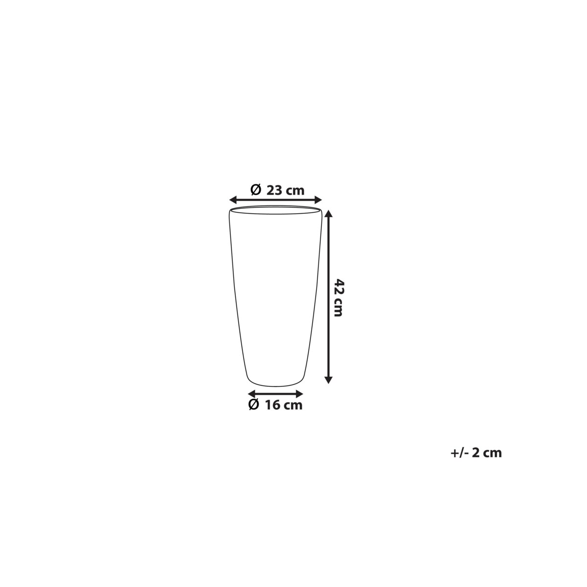 Doniczka okrągła 23 x 23 x 42 cm beżowa ABDERA