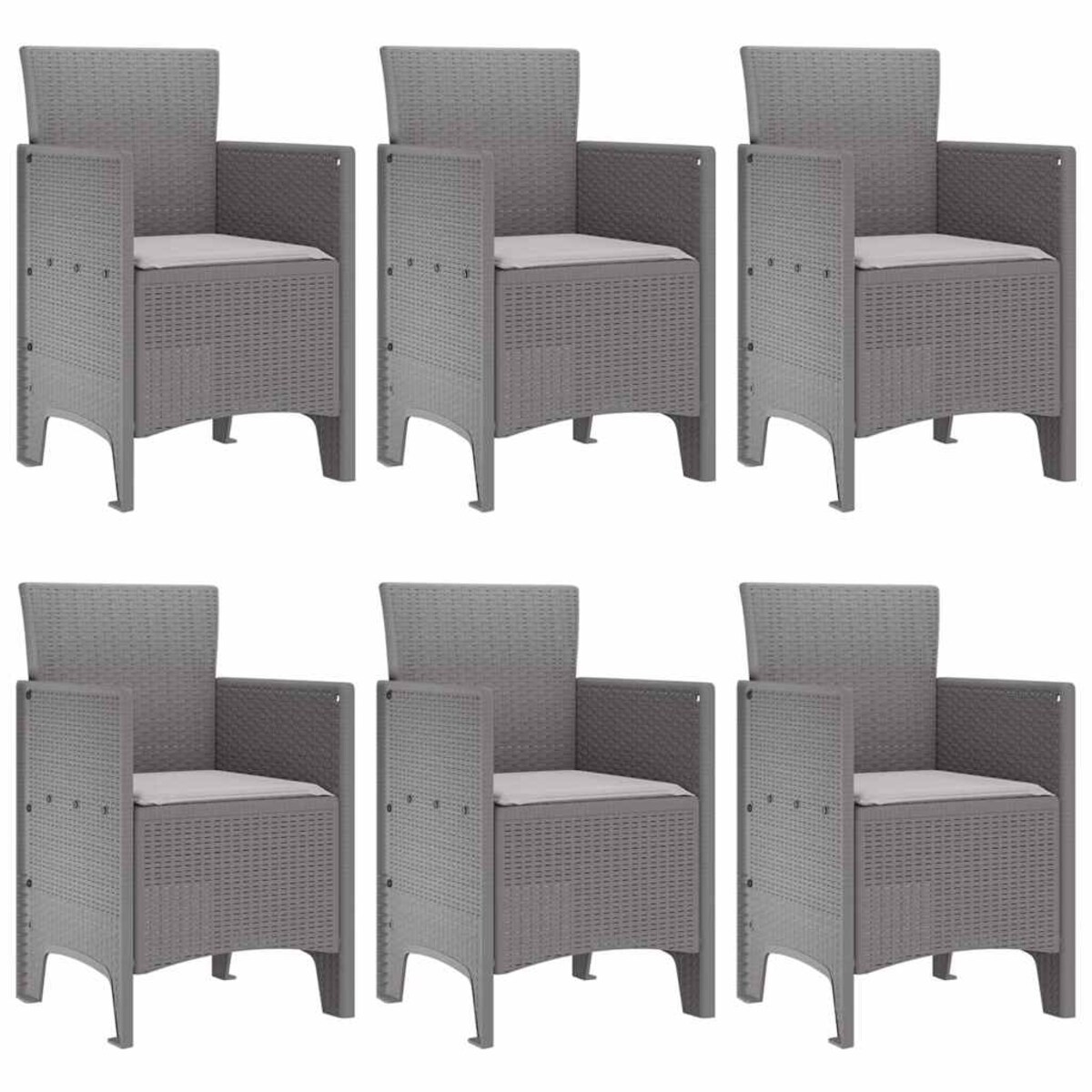 vidaXL Zestaw do jadalni w ogrodzie 7 pcs Jasnoszary Rattan Polt