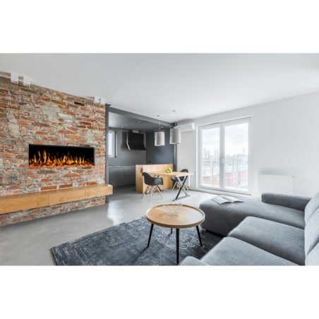 Kominek elektryczny AFLAMO Diamond 128 - do zabudowy - 127x45x17 cm - kominek LED z funkcją grzania 750/1500 W