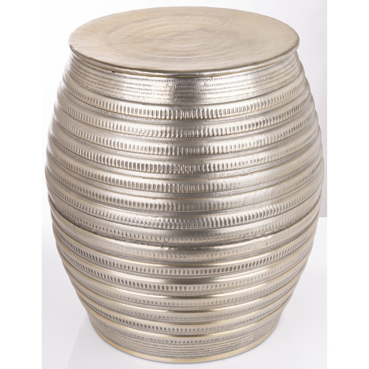 Stolik pomocniczy aluminiowy młotkowane srebro