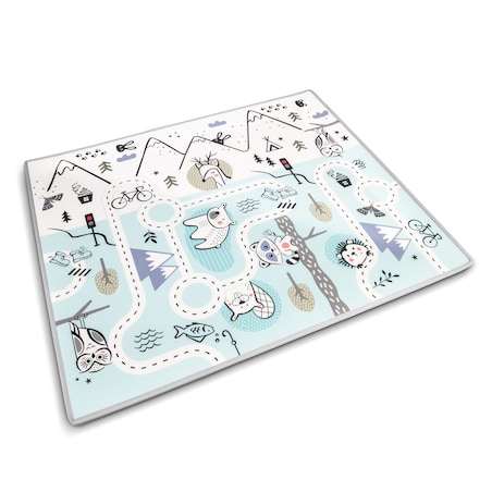 Mata piankowa edukacyjna dwustronna zwijana duża 180x150cm Nukido