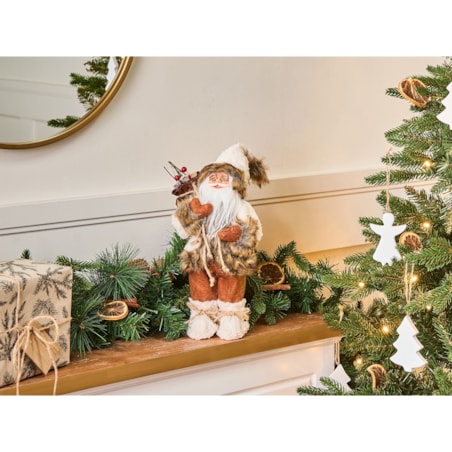 Dekoracja świąteczna SVARTEVATNET Mikołaj 37 cm Brązowy/ biały