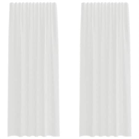 vidaXL Zasłony woalowe z kieszeniami na drążek 2 szt. białe