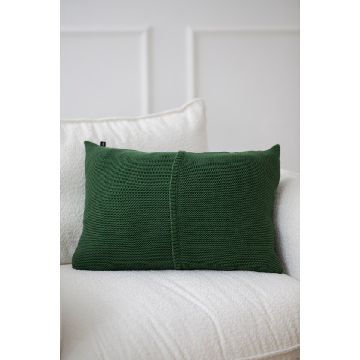 Poszewka klasyczna z przeszyciem zielona, 40 x 60 cm, La Manta