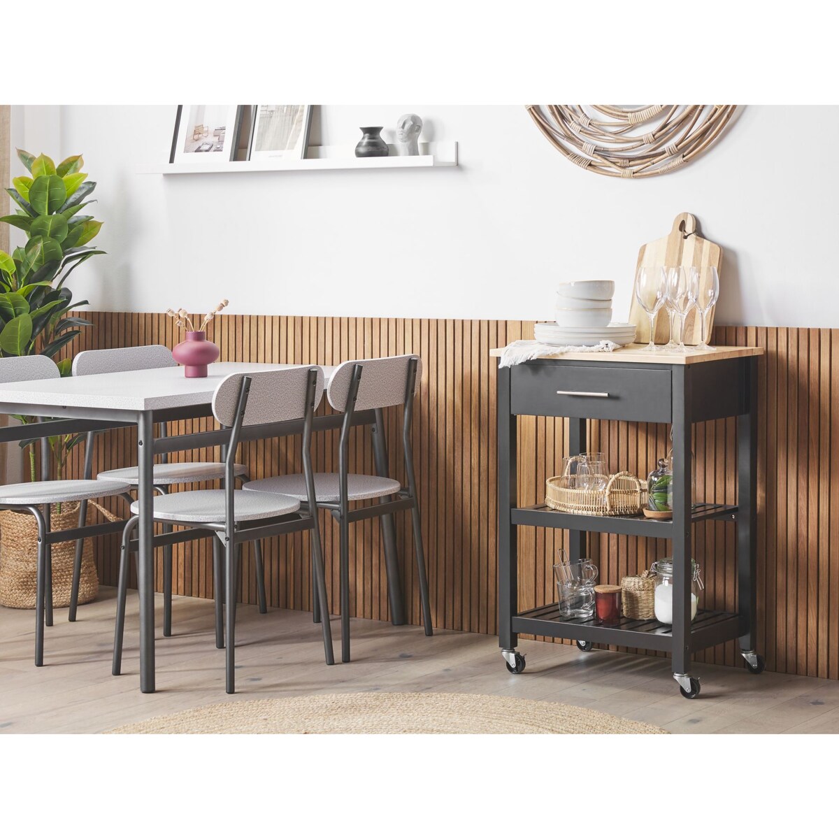 Wózek kuchenny HIUMA Drewno Czarny