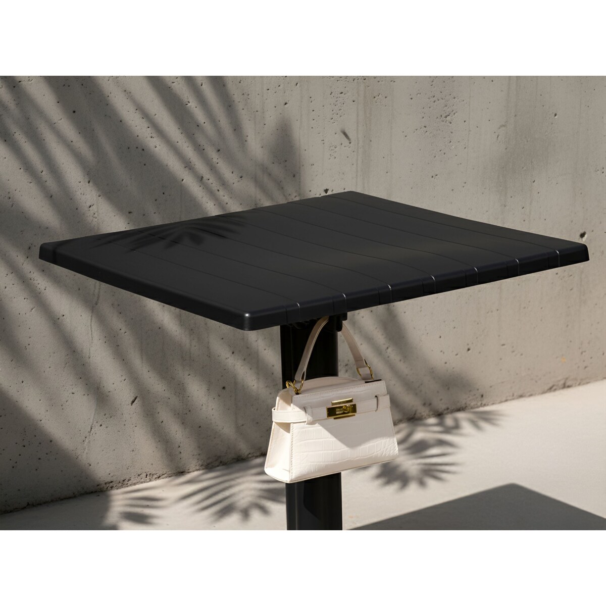 Stolik ogrodowy barowy LEMNOS 60 cm 60 cm Czarny