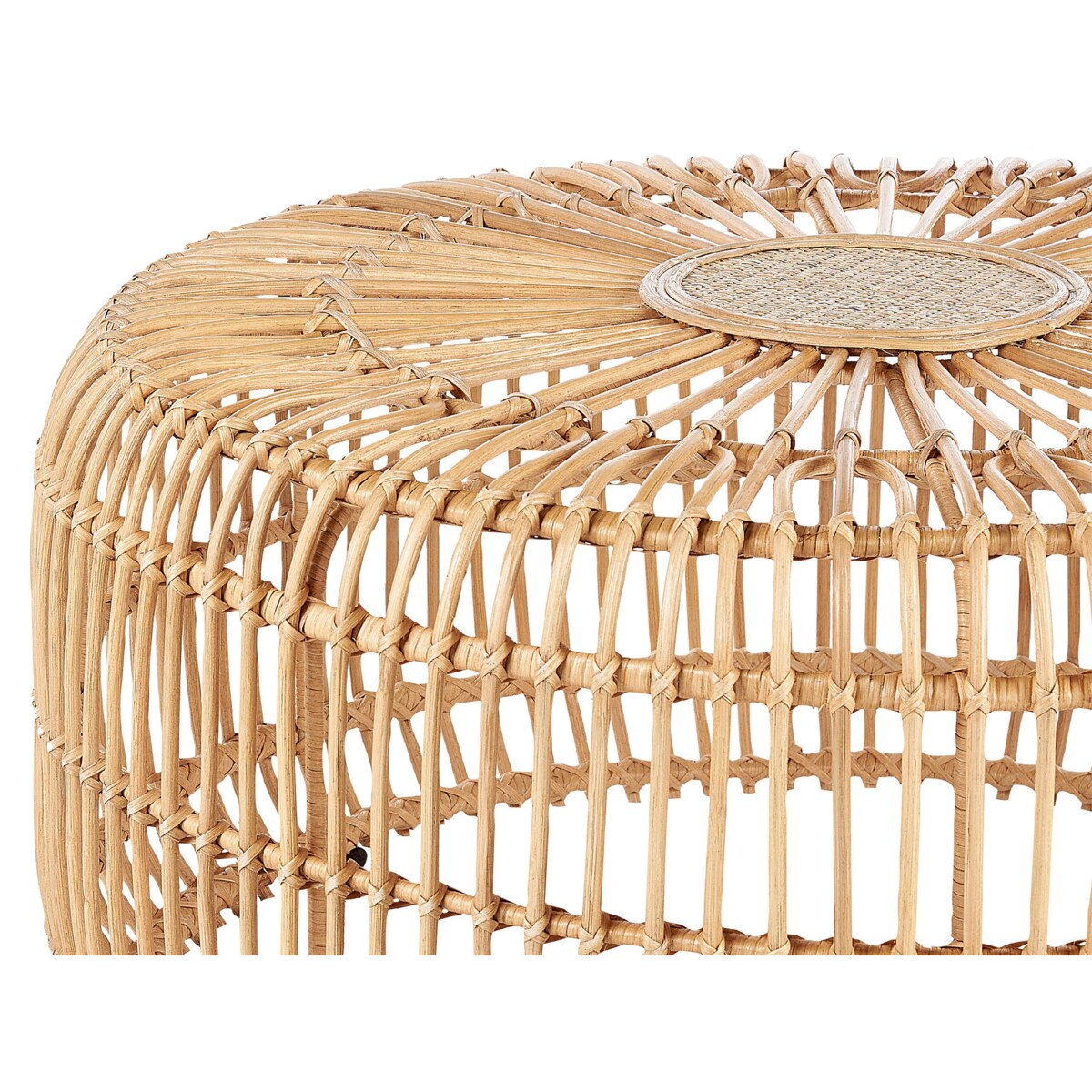 Stolik ogrodowy rattanowy okrągły  85 cm naturalny RANDAZZO