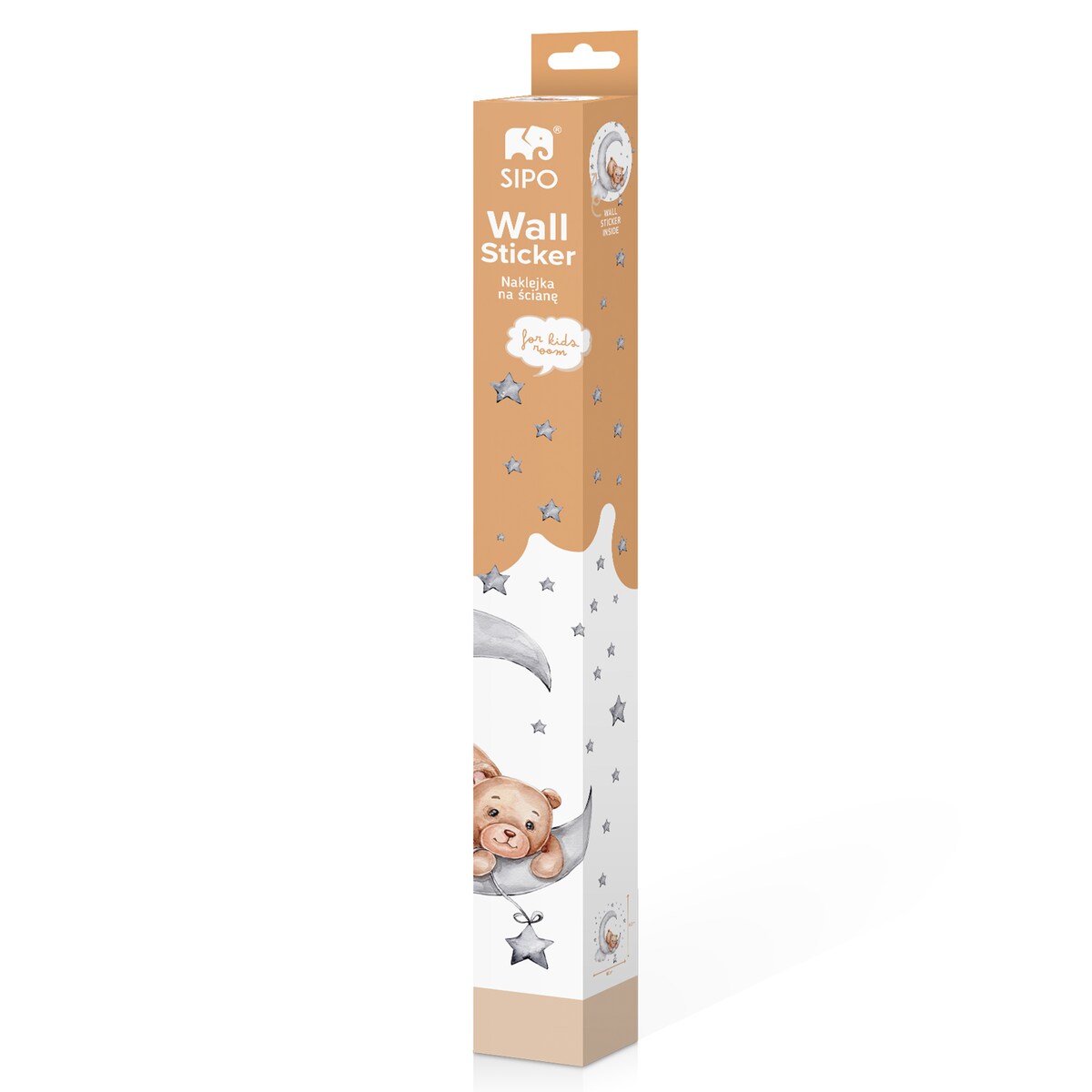 naklejki na ścianę do pokoju dziecka, sipo, miś na księżycu