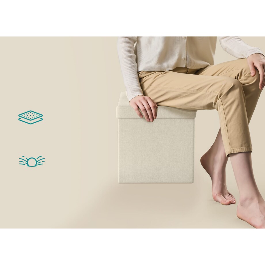 Pufa Siedzisko do sypialni pokoju przedpokoju BIAŁY