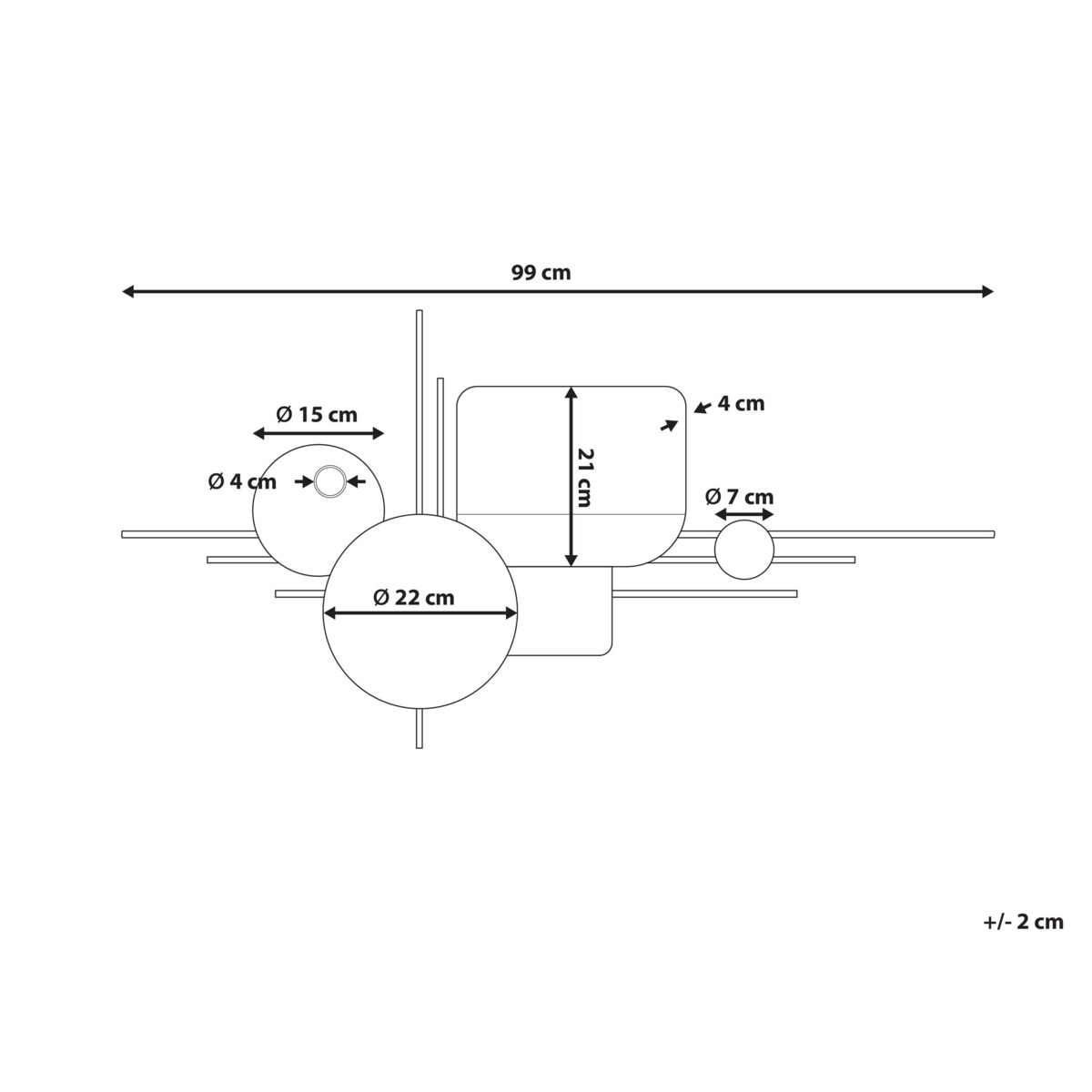 Dekoracja ścienna OVAR Metal Szary 50 cm