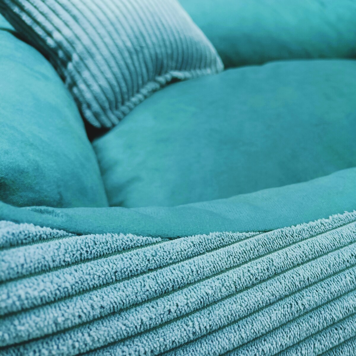 Sztruksowe legowisko dla psa MOLLY, 120x100 cm, Turkus