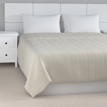 Narzuta pikowana w pasy 260x210 jasno szary welwet