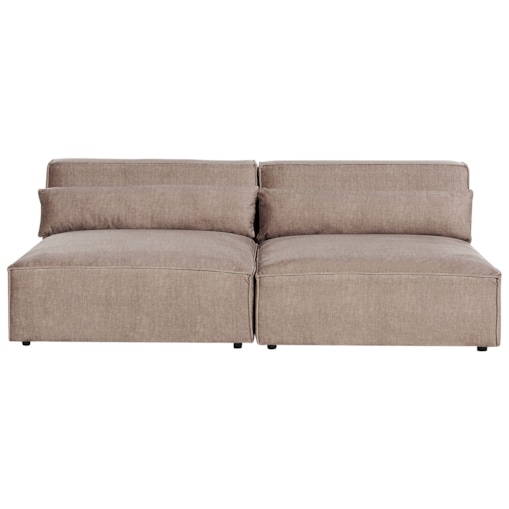 Sofa modułowa 2-osobowa bez podłokietników brązowa HELLNAR