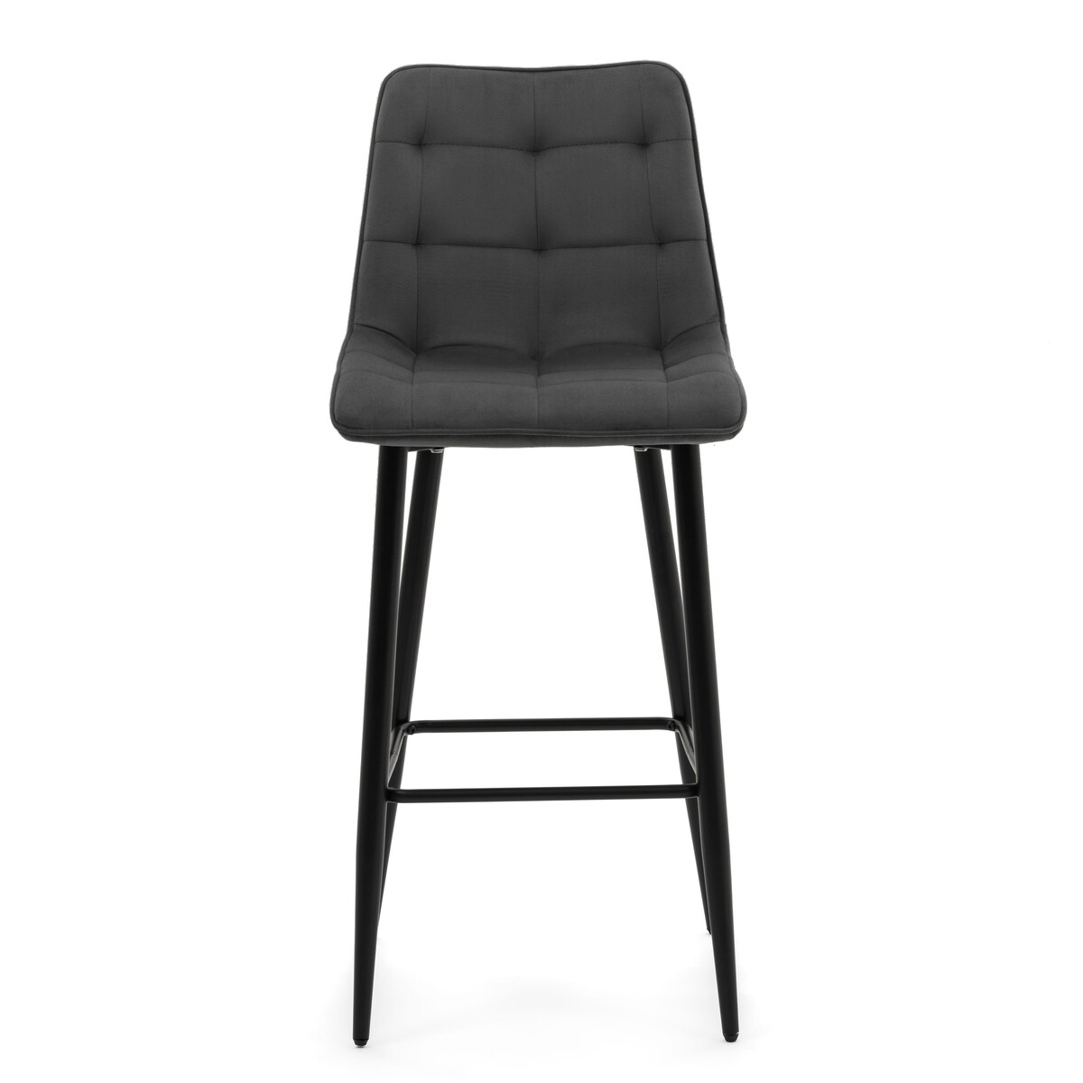 Hoker tapicerowany barowy welurowy CHIC szary do salonu jadalni