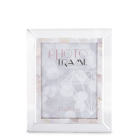 Ramka na zdjęcia 23x18x1,5 cm kremowo-srebrna