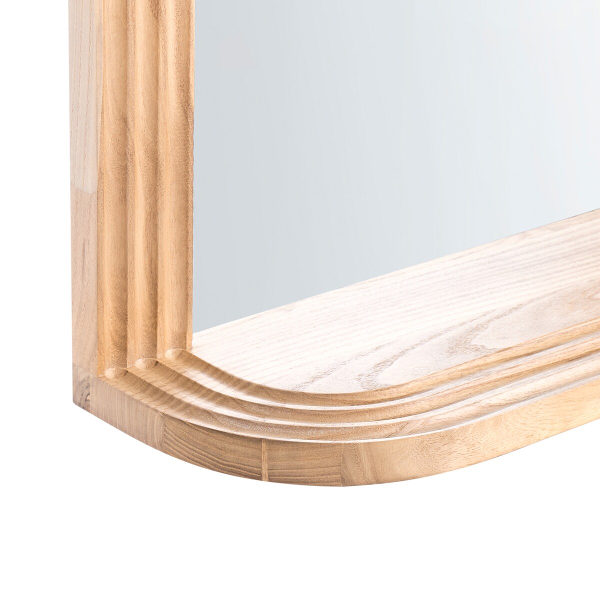 Lustro ścienne z półką RISCLE 62 cm 85 cm Drewno paulownia Brązowy