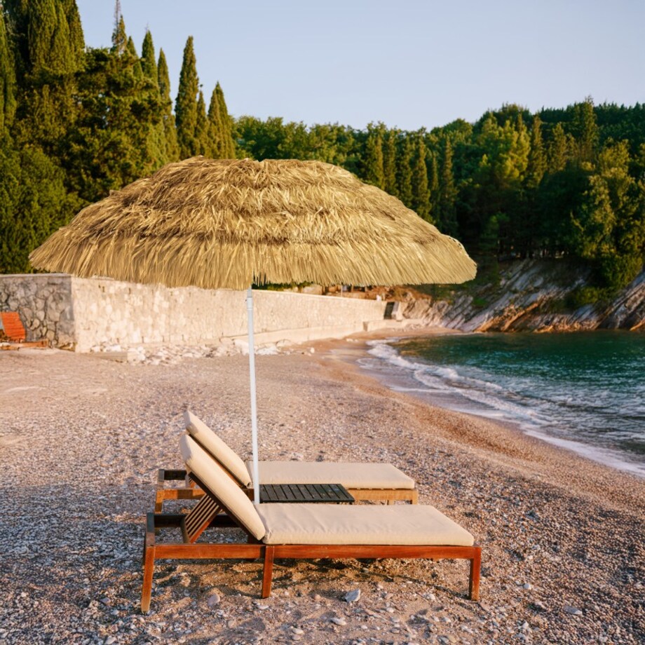 Parasol ogrodowy plażowy Havana mocny średnica 180 cm duży składany łamany