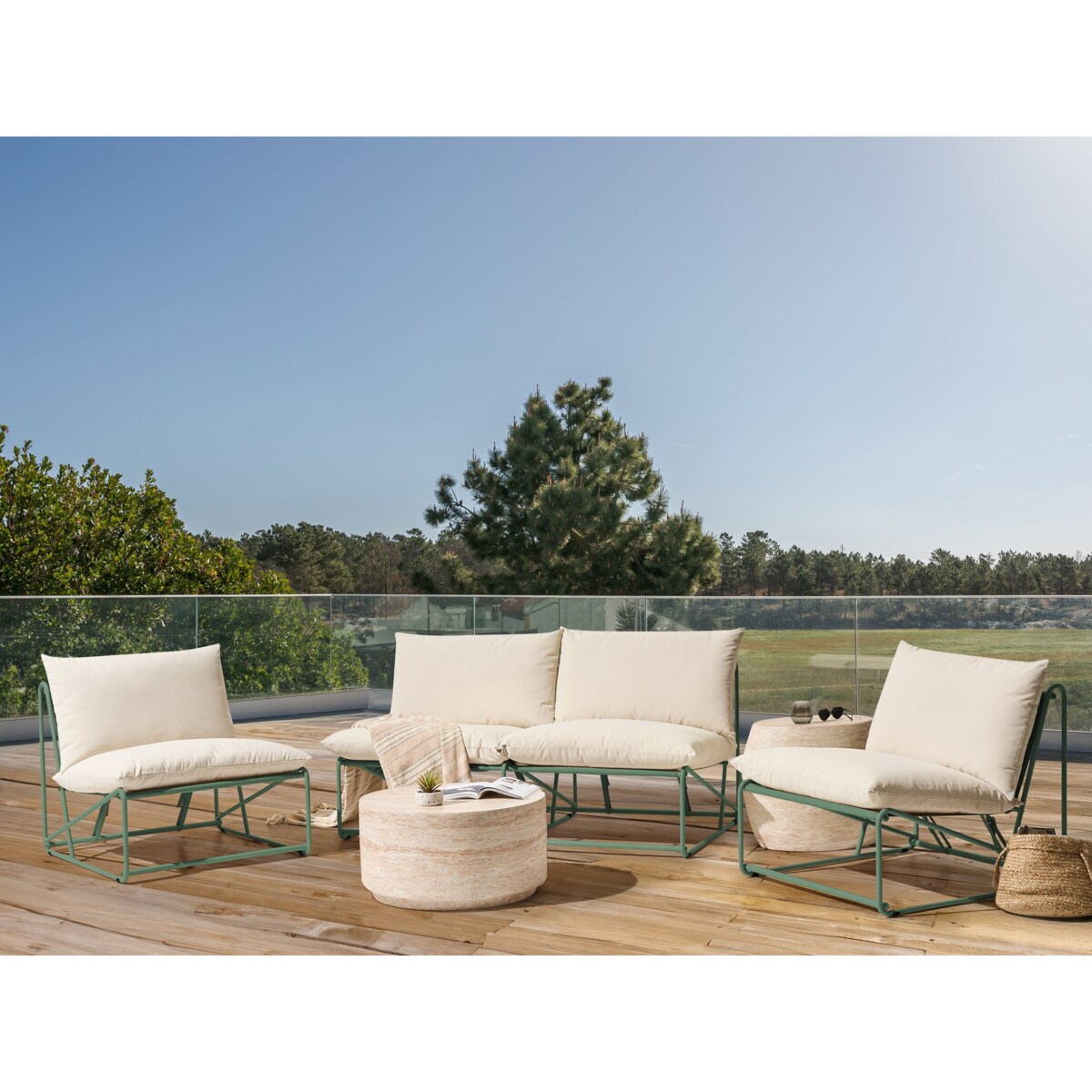 Zestaw ogrodowy dla 4 osób PICO Metal Zielony