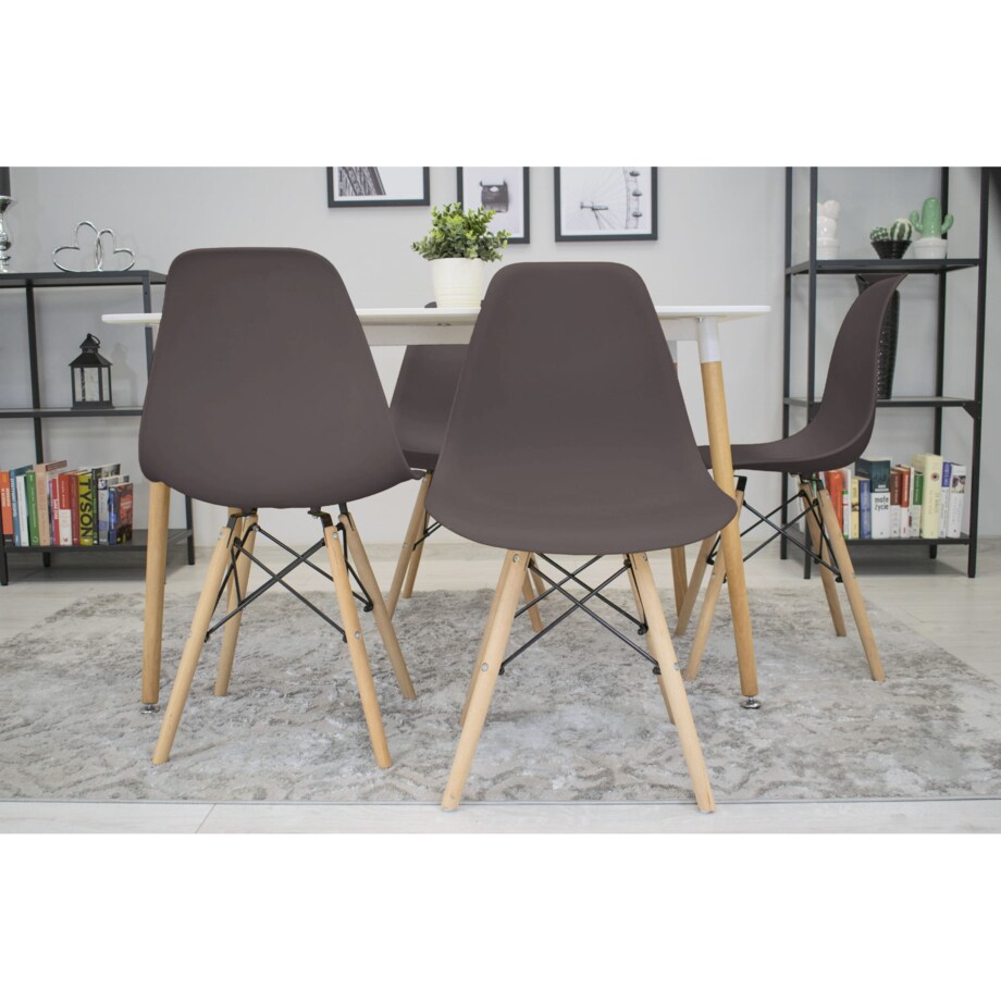 Krzesło Do Jadalni Kuchni Salonu Osaka Kawa / Nogi Naturalne