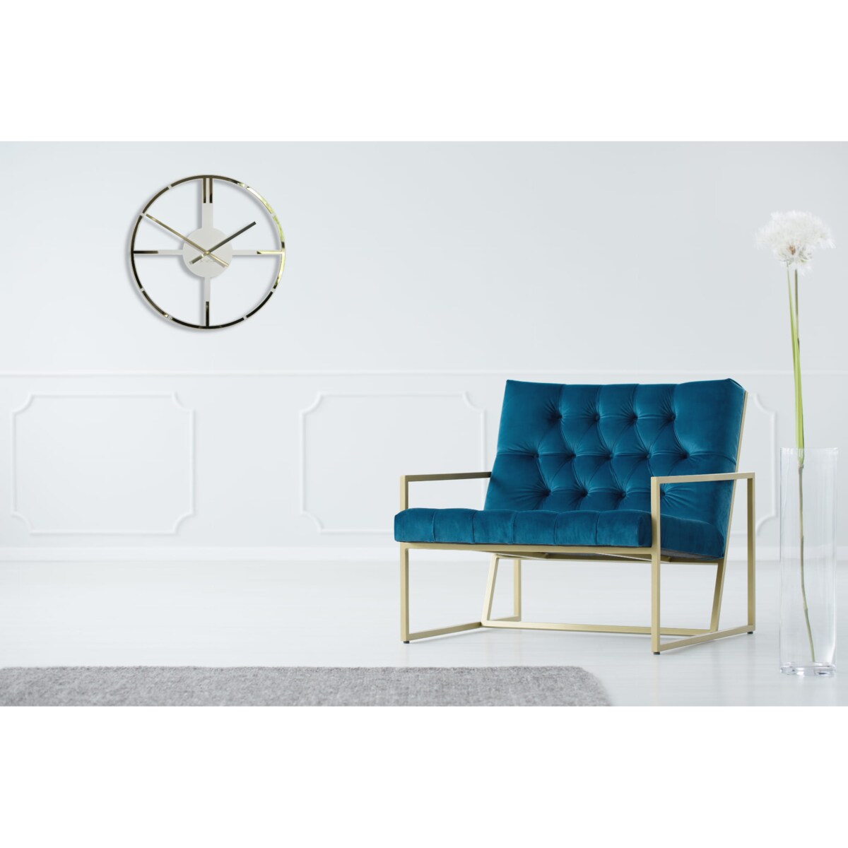 Metalowy zegar ścienny złoty Light Gold