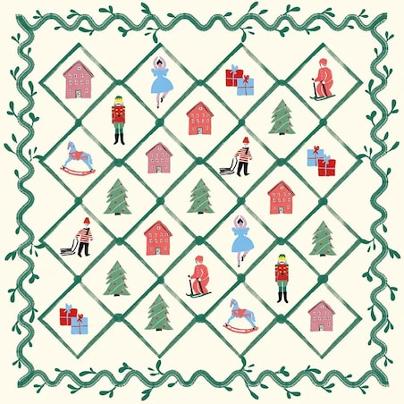 Poduszka świąteczna na krzesło - Retro wieniec