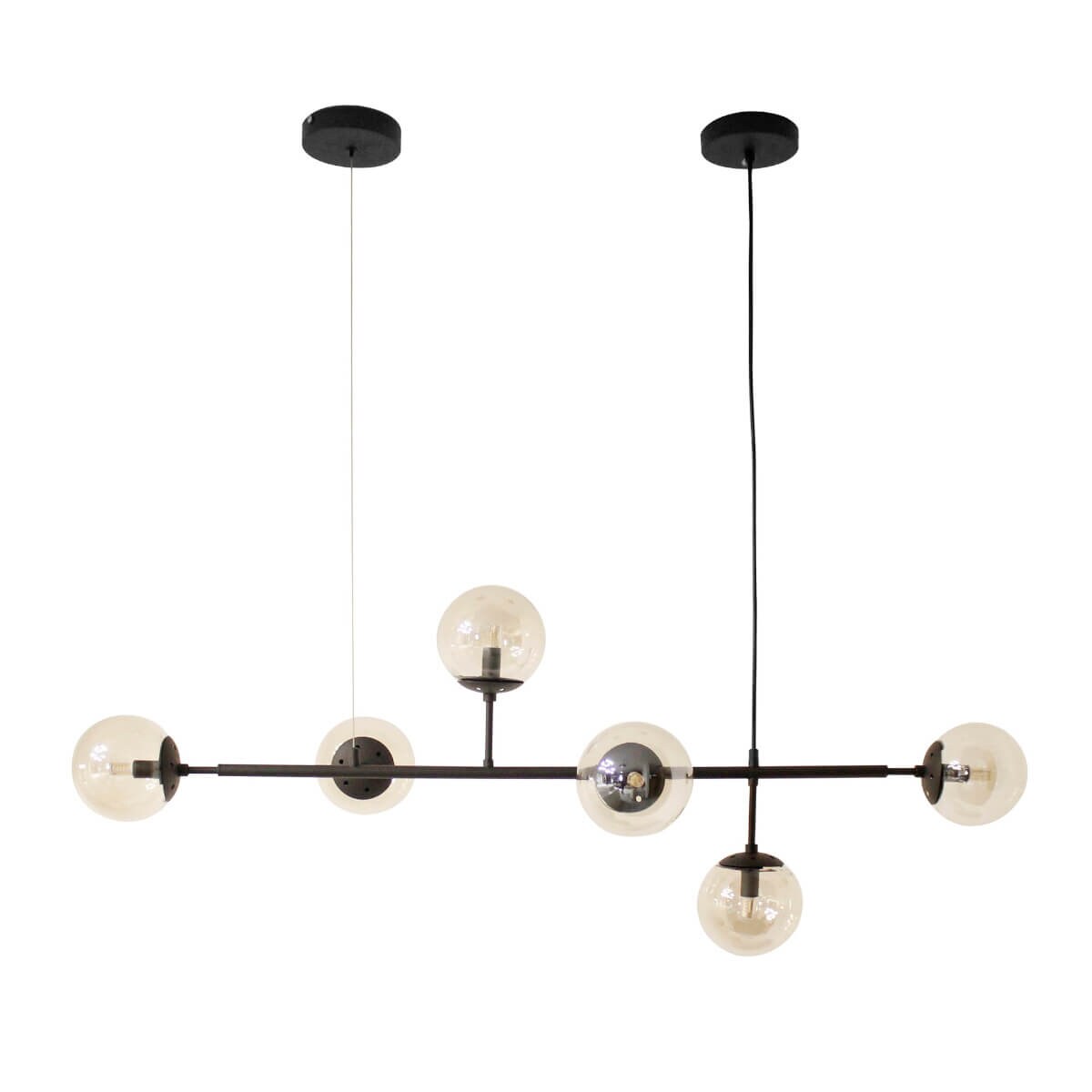 Czarna lampa wisząca Helios modernistyczna szklane kule