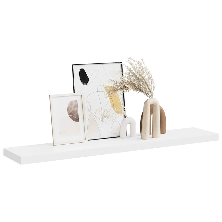 vidaXL Półka ścienna, biała, 120x23,5x3,8 cm, MDF