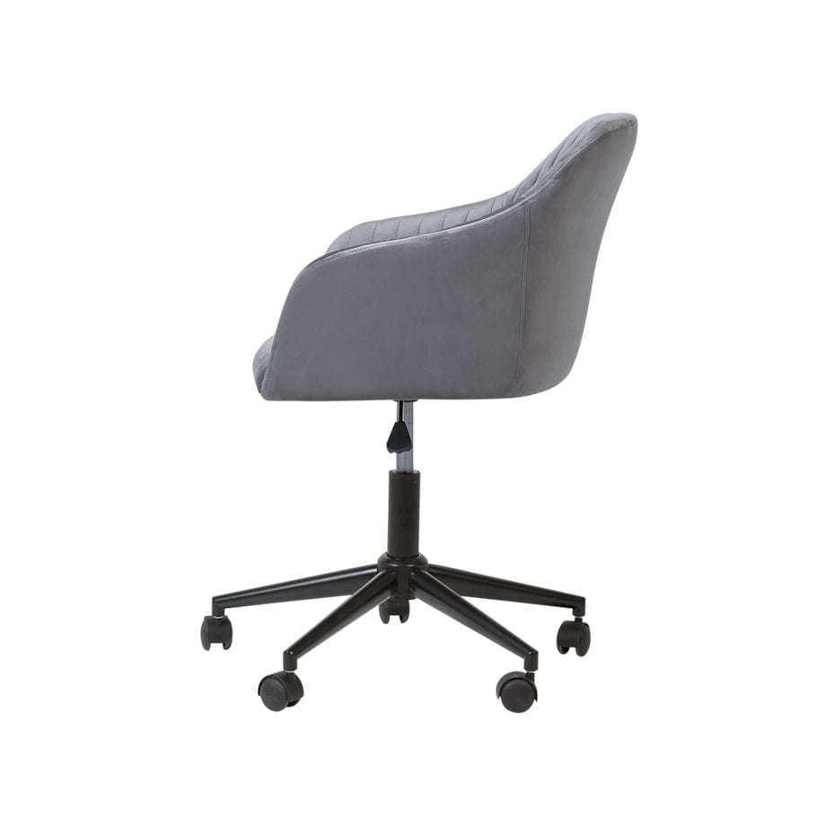 Krzesło biurowe regulowane welurowe szare VENICE