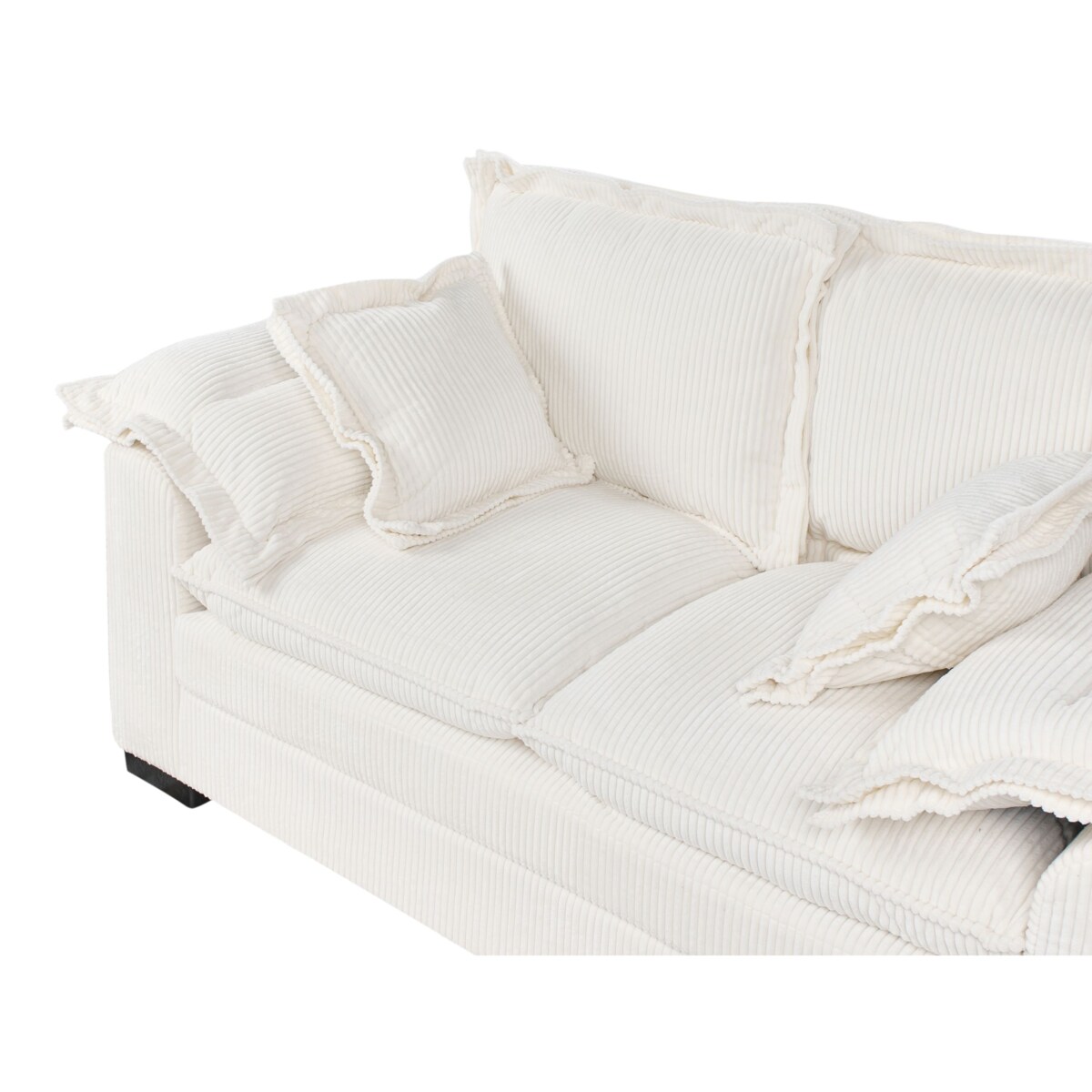 Sofa 2-osobowa sztruksowa biała TIRRO