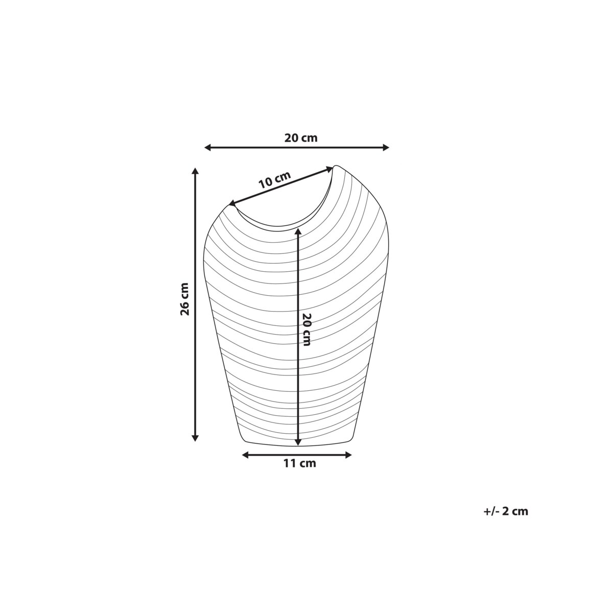 Wazon dekoracyjny ceramiczny srebrny ECETRA