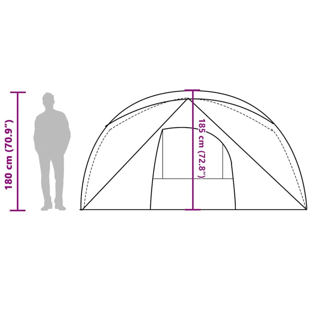 vidaXL Namiot rodzinny, 6-os., szaro-pomarańczowy, wodoszczelny