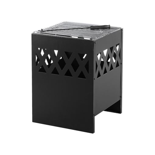 Palenisko ogrodowe z grillem stalowe czarne SHIGA