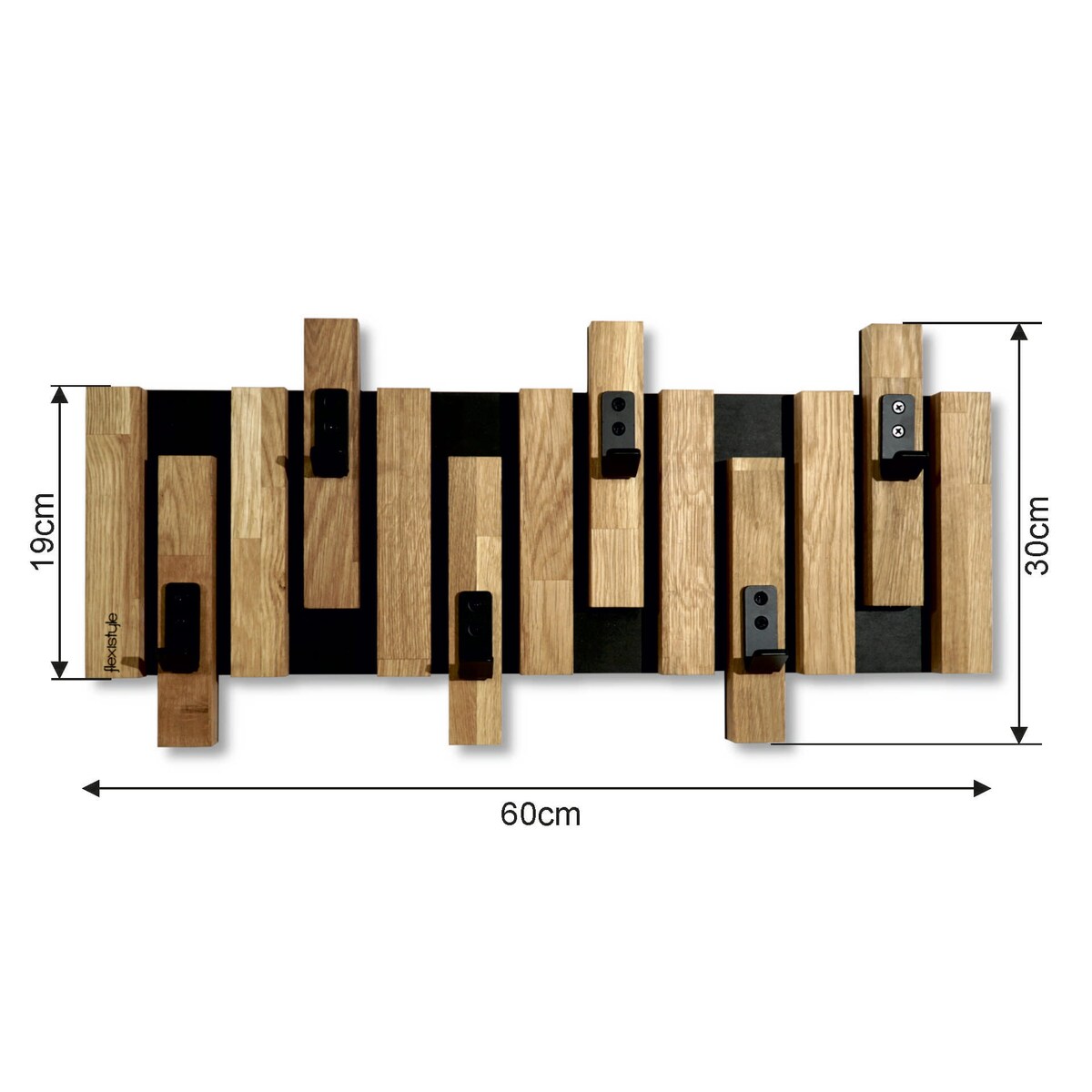 Wieszak ścienny na ubrania Lamele Mini 60cm