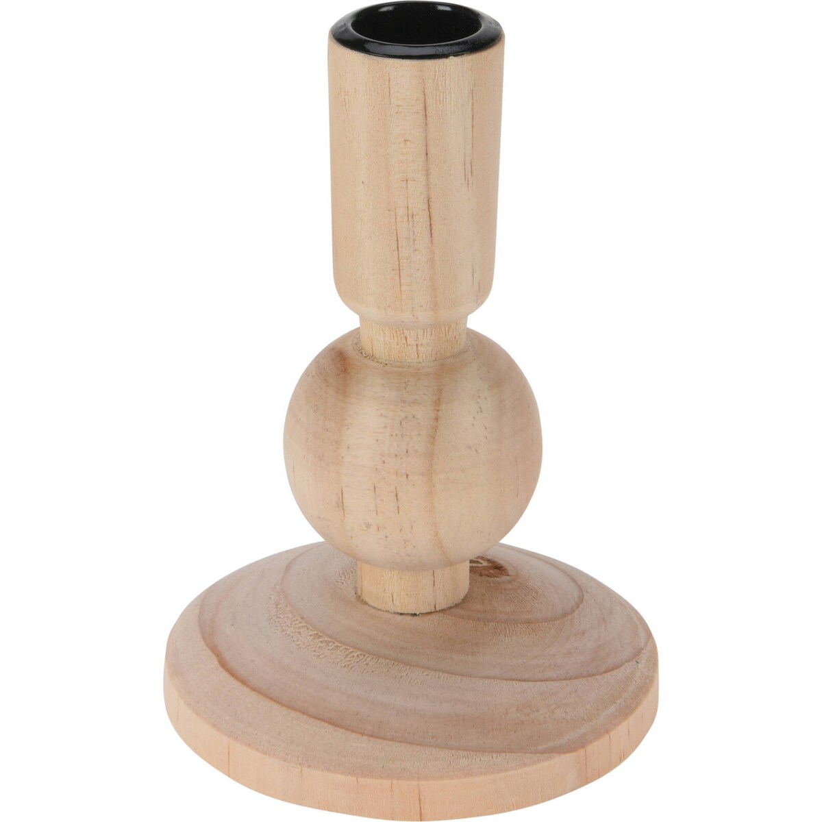Drewniany świecznik, naturalny, wys. 13 cm