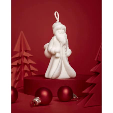 Świeca sojowa Mikołaj – świąteczna dekoracja w kolorze ecru