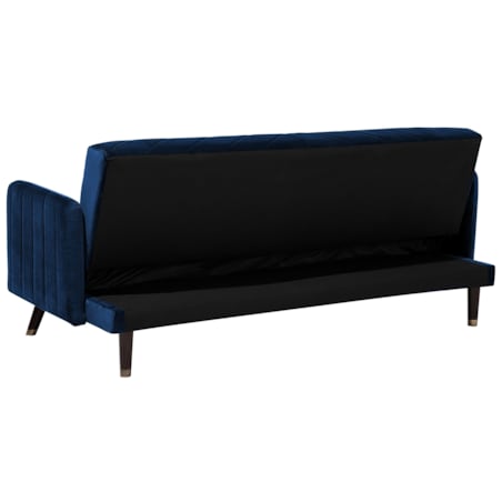 Sofa rozkładana welurowa niebieska SENJA