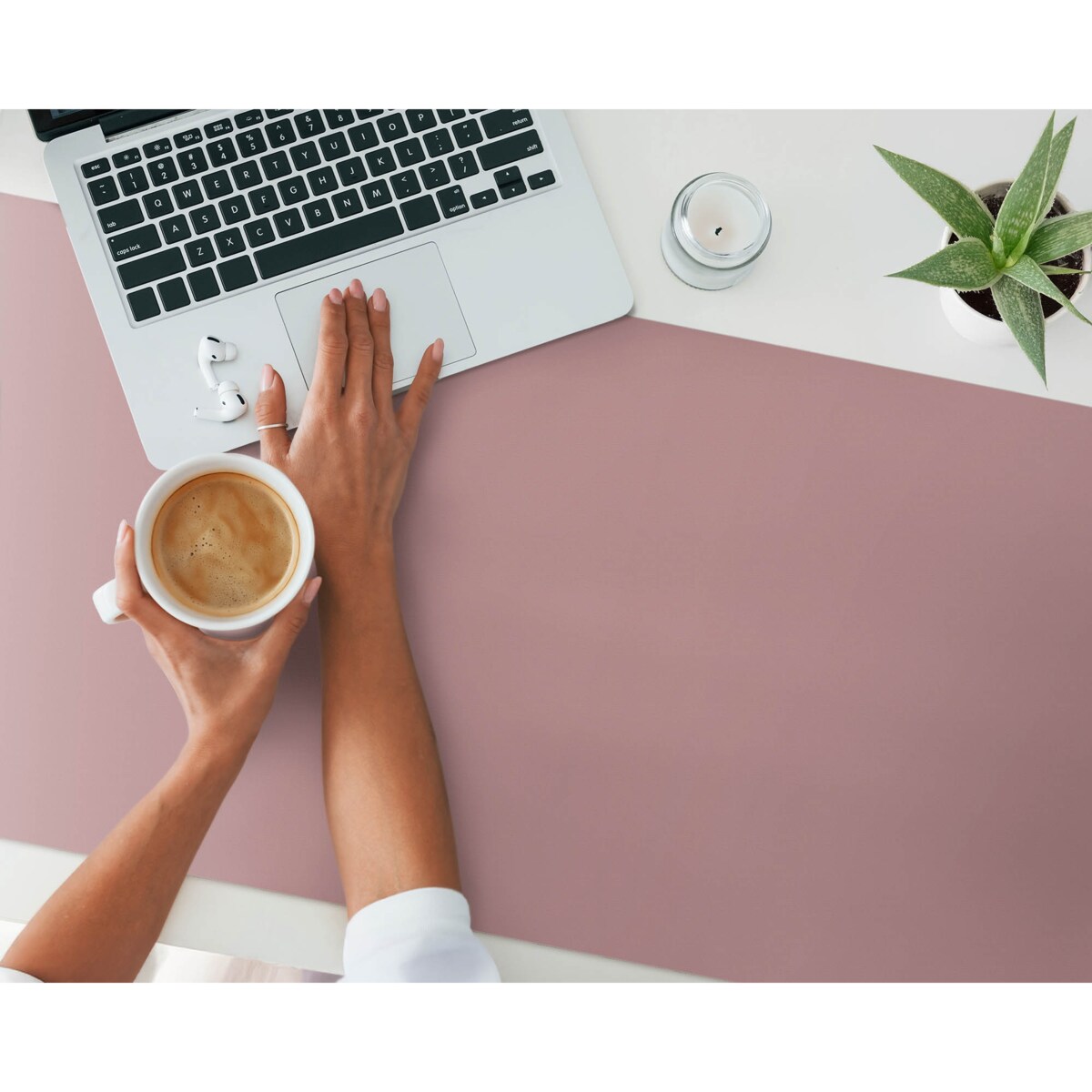 Różowa mata na biurko Kolor Różowy, 120x60 cm