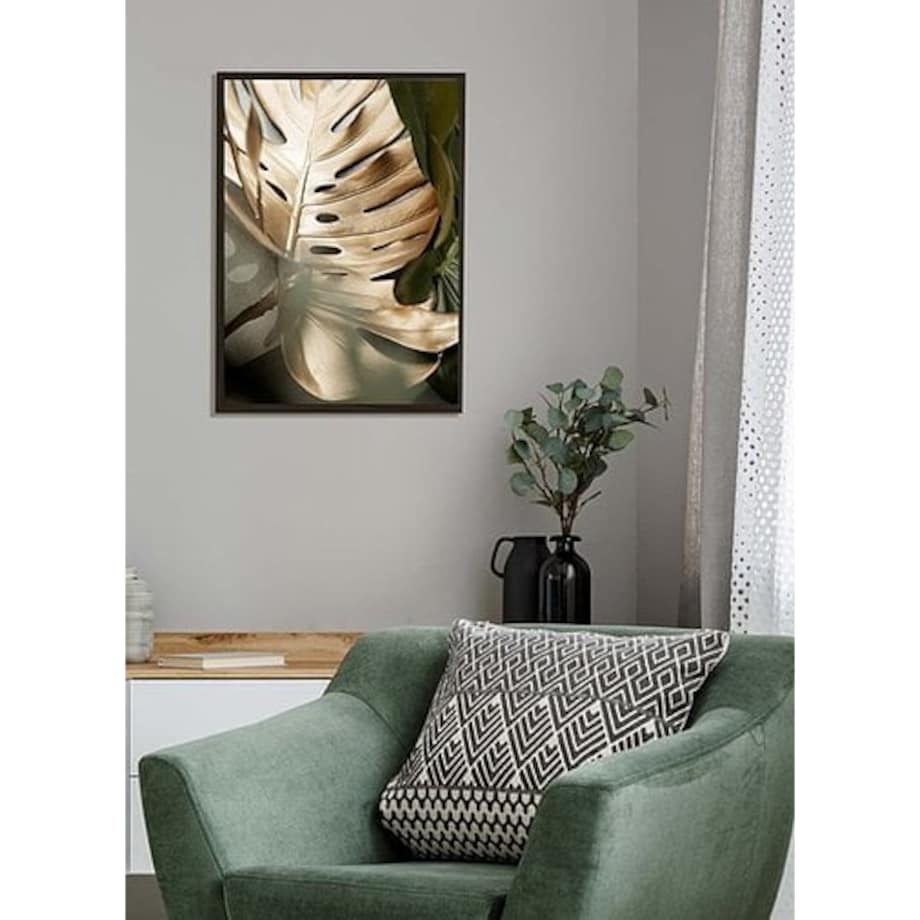 Poster Story, Plakat, Obraz - Złota Monstera No5, wymiary 30 x 42 cm